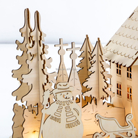 Maison en bois 3D personnalisée avec lumières, kit de modèle en bois, décoration de maison DIY, cadeau