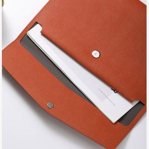 Large-capacity <b>A4</b> File <b>Folder</b> PU Leather Document Bag Briefcase Business Office File Holder Case Bag - Product Image 4