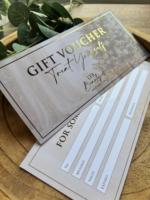 Impression de cartes-cadeaux personnalisées avec logo en feuille d'or, format personnalisé, carton artistique, service de conception gratuit, certificats cadeaux pour salons, entreprises