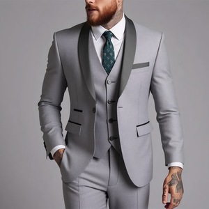 Alta calidad clásico sólido hombres 3 piezas boda Blazer chalecos pantalones conjunto hombres Formal traje de negocios conjunto - Product Image 1