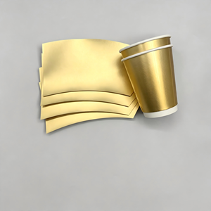Gobelets en papier doré/argenté de haute qualité, personnalisables avec logo, revêtement PE, qualité alimentaire, imperméables, pour café, mariage, fête - Product Image 2