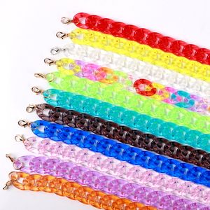 Collar de Cadena Cubana de Acrílico Transparente de Color Jelly, Accesorio Simple de Verano, Venta al Por Mayor - Product Image 1