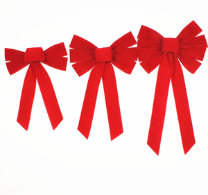 Pita beludru merah Cina pita Natal pita berkabel busur besar beludru busur untuk dekorasi pernikahan liburan Natal - Product Image 1