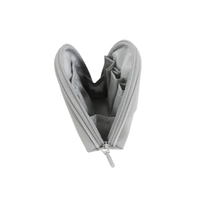 Skin Feeling PU Leather High-grade Gray Waterproof Traveling Makeup Bag Logo Custom Make up Pouch Cosmetic Bags - Product Image 4