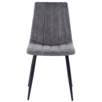 Chaise de salle à manger rembourrée en tissu velours capitonné de qualité, style nordique luxueux, moderne et confortable, noir et gris