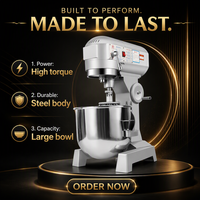 Mesin Mixer Adonan Planetary Harga Grosir untuk Penggunaan Komersial, Pengaduk Makanan, Penguleni Susu, Mangkuk Stainless Steel dengan Penutup Pelindung