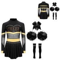 6-16 4 pièces filles Cheer uniformes à manches longues Performance porter compétition rose vente en gros personnalisé école Cheerleading uniformes