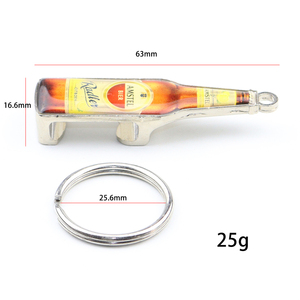 Wholesale Custom Logo <b>Bottle</b> Shaped <b>Keychain</b> Corkscrew Church Key <b>Keychain</b> - Product Image 3