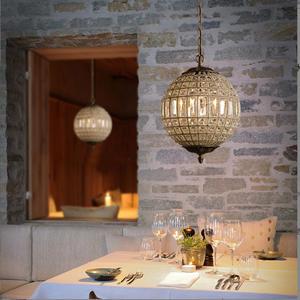 Lampadario di <span class=keywords><strong>cristallo</strong></span> reale a forma di sfera di <span class=keywords><strong>cristallo</strong></span> a forma di sfera di <span class=keywords><strong>cristallo</strong></span> Vintage antico Led luci a sospensione per la casa - Product Image 3