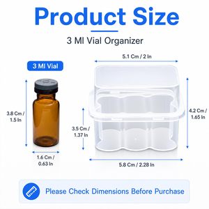 Boîte de 4 flacons de 3 ml pour peptides, conteneur transparent pour poudre lyophilisée, support pour 4 flacons de 3 ml, boîte de rangement en plastique pour vaccins - Product Image 2