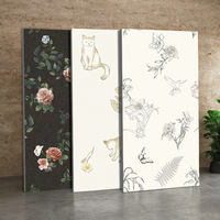 Carrelage mural effet crème 400x800mm, carrelage décoratif pleine masse en porcelaine mate à veinage continu pour salle de bain et cuisine