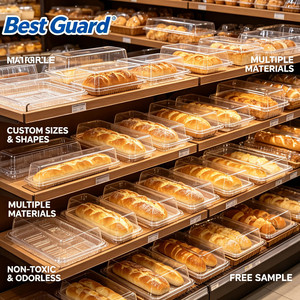 Boîte à pâtisserie en plastique PET transparent sur mesure, recyclable, épaisseur 1 mm, barquette jetable pour <span class=keywords><strong>pain</strong></span> et boulangerie - Product Image 2