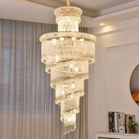 Nouvelle conception de lustre LED en cristal de luxe pour salon, hôtel, escalier, décoration moderne d'intérieur