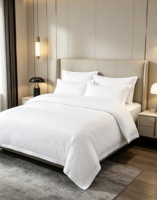 Parure de draps de luxe pour hôtel, 300 fils, tissage satiné, blanc, lisse et confortable, pour usage commercial, du fabricant d'origine