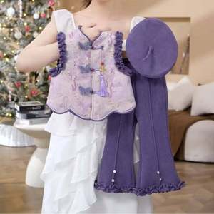 Tongxingyuan Girls Traditional Chinese Outfit Winter Thickened Tang Suit Set New Year Clothing - Product Image 4
