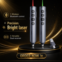 Télécommande de présentation multifonctionnelle sans fil avec laser de classe 2 et souris aérienne pour écrans LED/LCD, avec stylet remplaçable