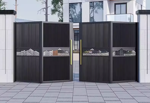 Puerta de garaje eléctrica de cuatro pliegues, material de aleación de aluminio para garaje y patio, hermosa y de alta gama. - Product Image 3