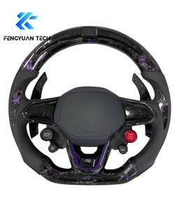 Volant sport en fibre de carbone et cuir forgé sur mesure pour VW Bora/Jetti <span class=keywords><strong>Golf</strong></span> <span class=keywords><strong>8</strong></span> R Line Mk8 GTI <span class=keywords><strong>Audi</strong></span> A3/S3/RS3 2019-2020 - Product Image 1