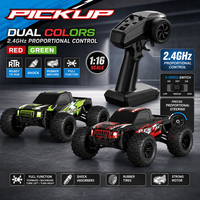 Voiture RC 4x4 haute vitesse 2,4 GHz, Monster Truck tout-terrain entièrement proportionnel, Buggy 4x4 avec barre anti-roulis YH16002 1/16, chargeur, résistante à l'eau