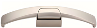 Poignée de porte de placard/tiroir personnalisée en alliage de zinc pour camping-car/yacht avec design en arc, finition chrome noir et nickel nacré