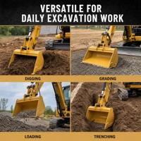 Godet de nivellement de qualité OEM pour excavatrice, pour le nettoyage des fossés et le nivellement, pièces de machines de construction, garantie 1 an
