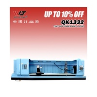 Tour à fileter CNC WOJIE QK1332, alésage de broche de 330 mm, portée 190-380 mm pour raccords de pipeline