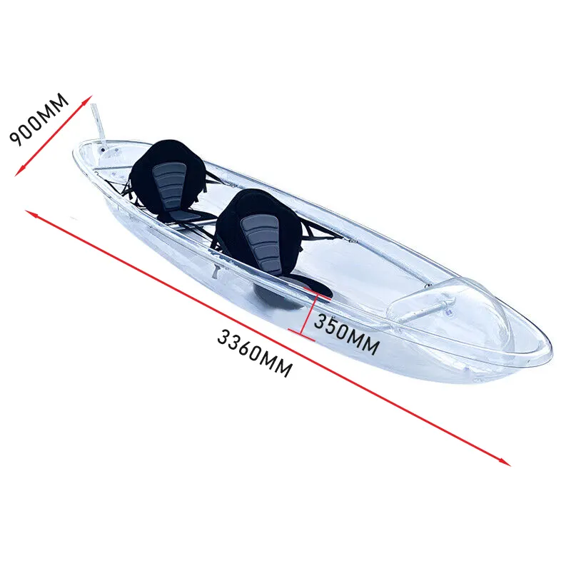 Onemax 11ft Kayak 2 Person Double Seat Fishing Kayak Transparent for Sell Wholesale touring Clear Crystal T2 25 Ningbo HOT Wind