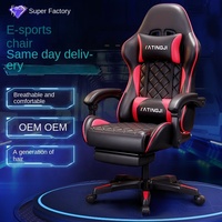 Chaise de bureau gamer de luxe au design moderne avec fonction massage, fauteuil de patron RGB pour jeux informatiques et mobilier de bureau