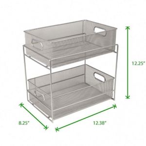 Meilleures ventes, prix les plus bas : Organiseur sous l'évier à 2 niveaux avec paniers et tiroirs coulissants en maille - Product Image 2