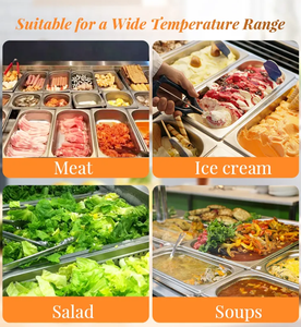 Sartén para helado de acero inoxidable 1/3 Sartén GN inoxidable para hoteles y restaurantes - Product Image 3