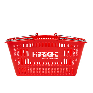 High Capacity Comfortable Handle Customized Logo <b>Stackable</b> Design Plastic Metal Shopping <b>Basket</b> - Product Image 2