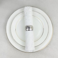 Anneau de serviette rond en métal pour mariage, or/argent/or rose/laiton, vente en gros