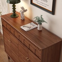 Meuble à chaussures en bois minimaliste moderne à quatre portes avec pieds tournés, décoration esthétique pour salon