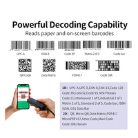Escáner de código de barras QR 1D 2D de mano inalámbrico Lector de código de barras QR USB Escáneres comerciales portátiles