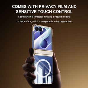 Étui de téléphone pliable compatible avec Z Flip 8, transparent électroplaqué en acrylique, avec aimant, couverture intégrale - Product Image 3