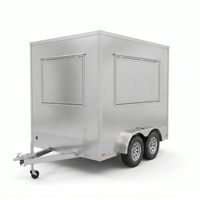 Remorque de vente alimentaire carrée au design minimaliste, conforme aux normes DOT, chariot de restauration mobile moderne pour entreprises, camion de service pour immeubles de bureaux