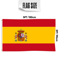 Style de fanion de drapeau espagnol simple face personnalisable de 3x5ft pour les bannières nationales et les drapeaux d'affichage imprimés sur commande
