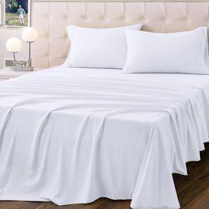 Vente <span class=keywords><strong>chaude</strong></span> 100% Ensemble de draps plats en microfibre de polyester Draps de lit solides pour la maison et les hôtels - Product Image 1