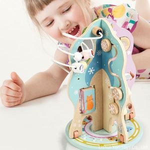 Blocs éducatifs amusants en forme d'arbre, cube d'activités en bois, jouets Montessori pour garçon et fille de 1 an, cadeaux d'anniversaire - Product Image 1