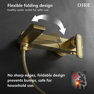 Oire Nuovo Arrivo Miscelatore per Vasca da Bagno Moderno di Lusso in Ottone Massiccio Lucidato Oro con Getto a Pioggia Morbido, Montaggio a Parete, per Appartamenti e Hotel - Product Image 3
