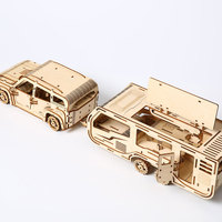 Puzzle 3D en bois en gros, modèle Usine du Père Noël, Puzzles 3D en bois DIY pour adultes, Kit d'assemblage de maison de ville de Noël avec horloge