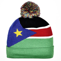 Nouveau bonnet tricoté avec drapeau des Seychelles pour femmes et hommes, bonnet à pompon, bonnet chaud d'hiver, doux, extensible, pas cher, vente en gros personnalisée