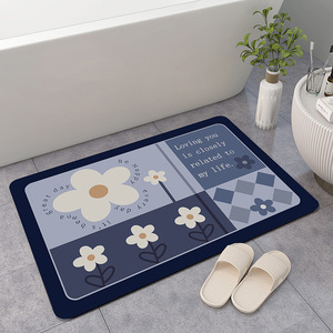 Alfombra de Baño de Tierra de Diatomeas con Diseño Floral, Rectangular, Antideslizante y Absorbente para Baño, Cocina, Inodoro y Uso Doméstico - Product Image 2