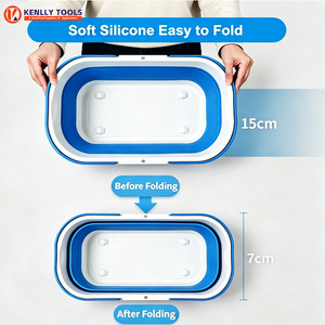 <span class=keywords><strong>Seau</strong></span> de nettoyage pliable, bac à eau portable en plastique, <span class=keywords><strong>bassine</strong></span> de lavage rétractable pour l'entretien ménager <span class=keywords><strong>et</strong></span> les outils de nettoyage domestique - Product Image 6