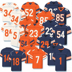 Bordado para hombre naranja marrón blanco fútbol americano Jersey equipo caliente fútbol desgaste - Product Image 1