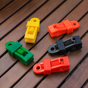 Clips de fixation pour tente de randonnée 8,5x3, boucles en plastique coupe-vent pour fixation de bâche extérieure et attaches de sécurité - Product Image 1