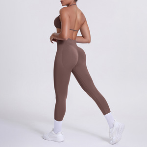 Ropa <span class=keywords><strong>de</strong></span> <span class=keywords><strong>Yoga</strong></span> Transpirable, sin Costuras, con Espalda Descubierta y Cuello Halter - Product Image 4
