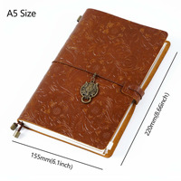 AIGUONIU Carnet de voyage magnétique A5 en cuir de vachette sculpté style rétro, papeterie manuelle, carnet de notes créatif, vente en gros