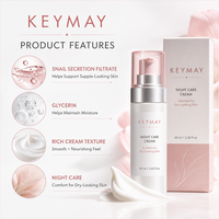 Crème de nuit pour le visage à l'escargot 60 ml, filtrat d'escargot, glycérine, texture riche, hydratation profonde, nourrissante, éclaircissante, pour tous types de peau