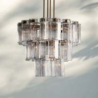 Lustre moderne en verre de Murano gris fumé, luminaire suspendu en verre transparent pour la décoration de la maison